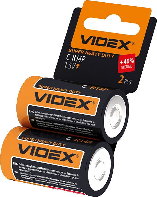 Акумулятор / батарейка Videx 2xC Super Heavy Duty (R14P/C 2pcs SС)