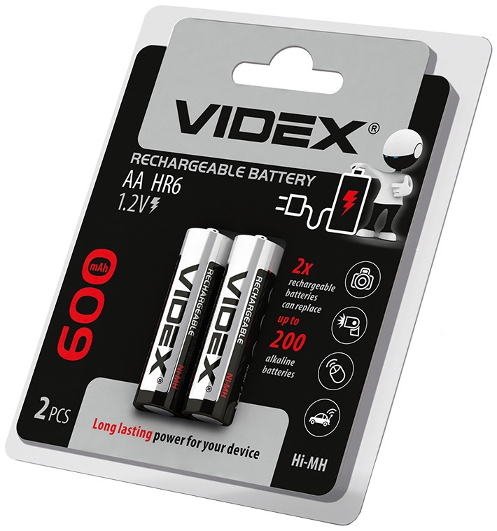 Аккумулятор Videx 2xAA 600 mAh (HR6/600/2DB)