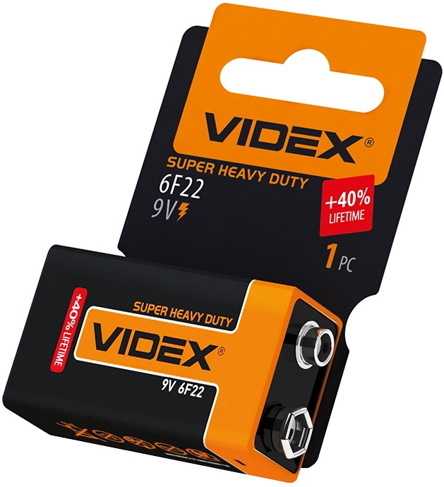 Батарейка Крона Videx 1xKrona Super Heavy Duty