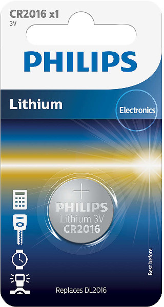 Аккумулятор / батарейка Philips 1xCR2016 (CR2016/01B)