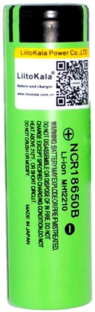Аккумулятор Liitokala 1x18650 3400 mAh Green