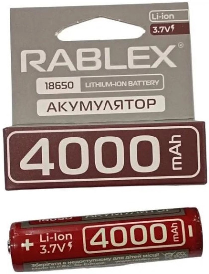 Акумулятор Rablex 1x18650 4000 mAh Protect