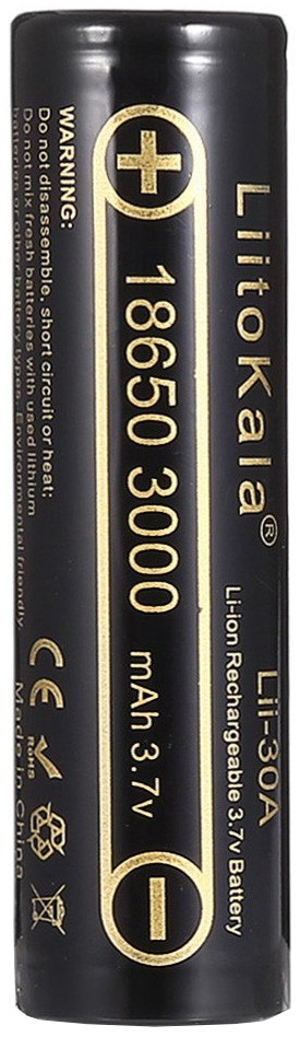 Аккумулятор Liitokala 1x18650 3000 mAh (LII-30A)
