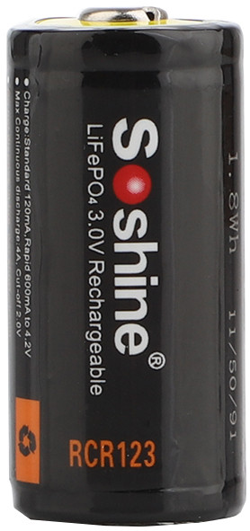 Аккумулятор / батарейка Soshine 1x16340 600 mAh