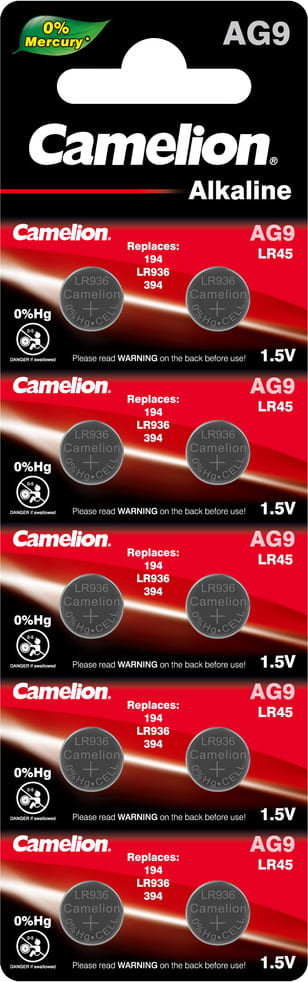 Аккумулятор / батарейка Camelion 10xAG9 (AG9-BP10)