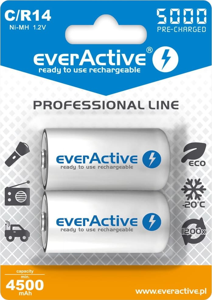 Акумулятор C everActive Professional Line 2xC 5000 mAh (EVHRL14-5000)