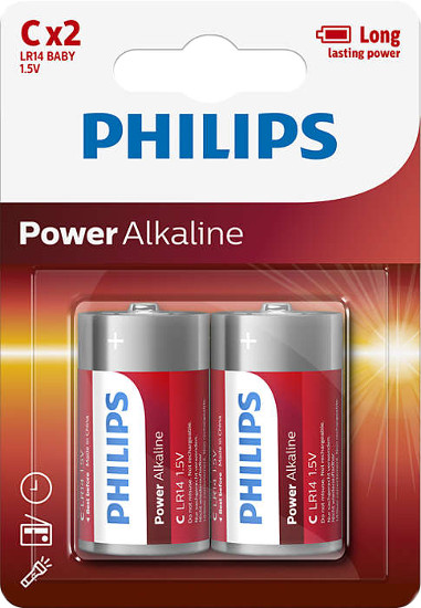 Аккумулятор / батарейка Philips Power Alkaline 2xC