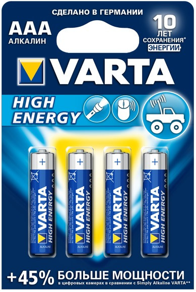 Батарейка Varta High Energy 4xAAA