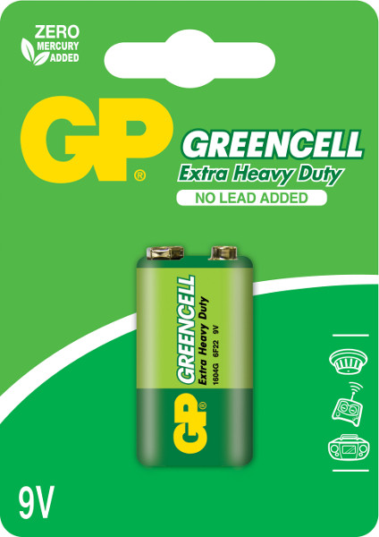 Батарейка Крона GP Greencell 1xKrona