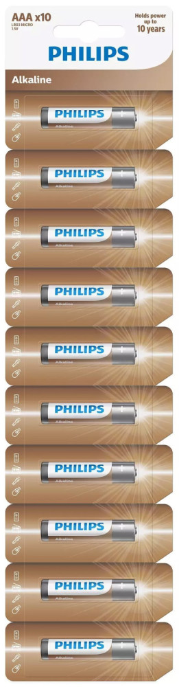 Батарейка Philips Entry Alkaline 10xAAA (LR03AL10S/10)