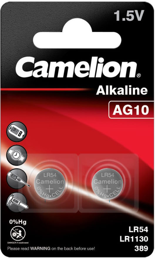 Аккумулятор / батарейка Camelion 2xAG10 (AG10-BP2)