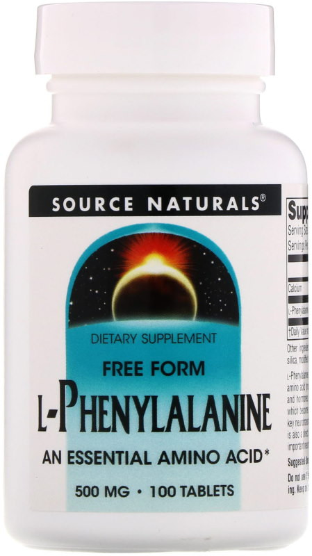 Фенилаланин Source Naturals L-Phenylalanine 500 mg 100 tab