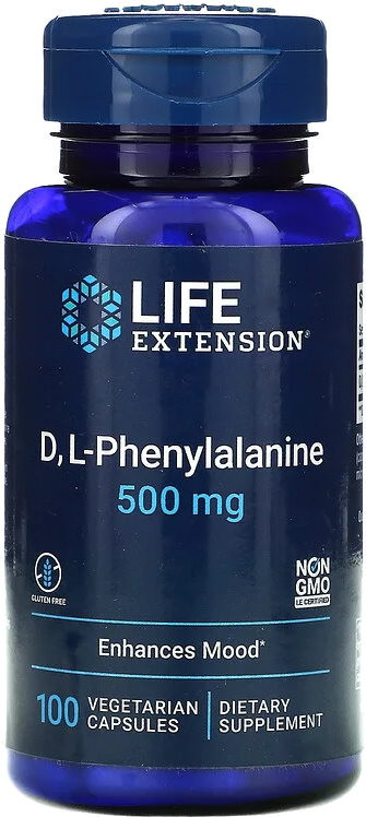 Фенилаланин Life Extension D-L-Phenylalanine 500 mg 100 cap