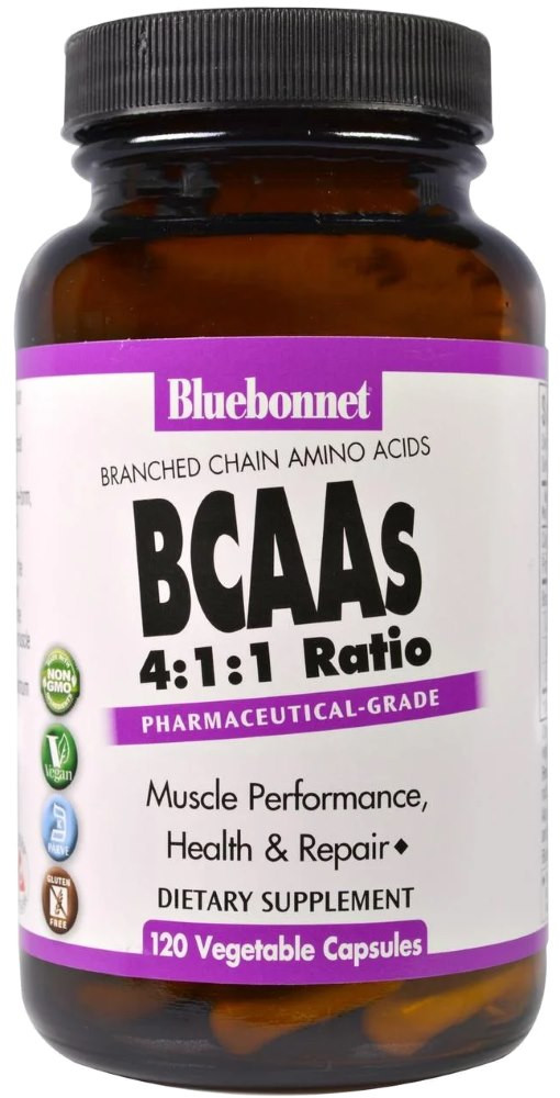 BCAA Bluebonnet Nutrition BCAAs 4-1-1 Ratio 120 cap