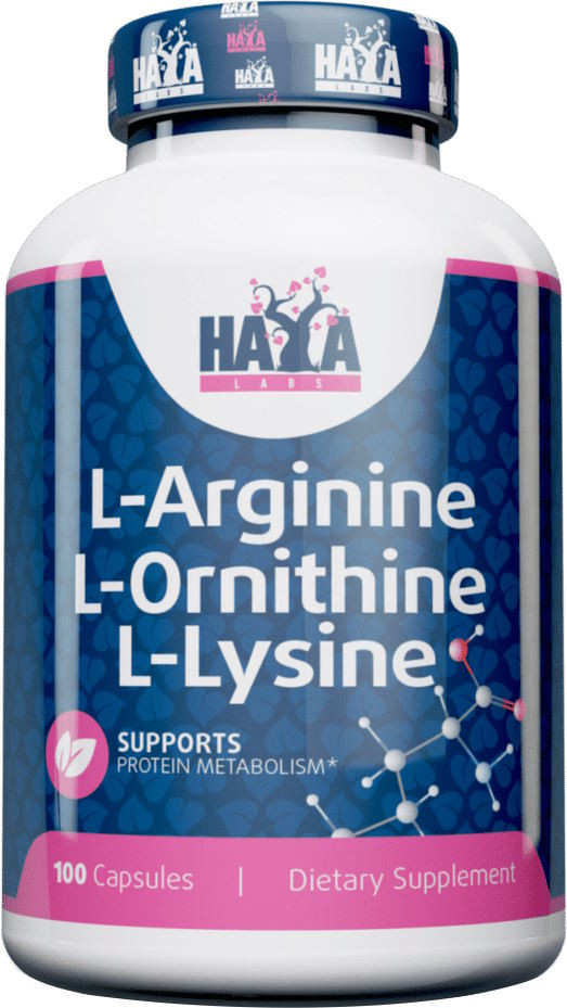 Аргінін Haya Labs L-Arginine/L-Ornithine/L-Lysine 100 cap