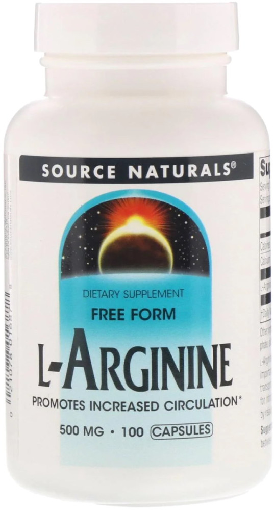 Аргінін Source Naturals L-Arginine 500 mg 100 cap
