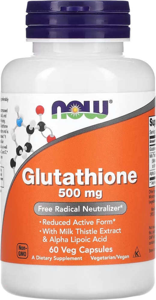 Амінокислоти Now Glutathione 500 mg 60 cap