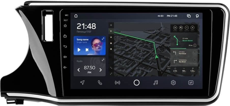 Автомагнитола AMS T1010 6128Gb Honda City 2014-2017 (B)