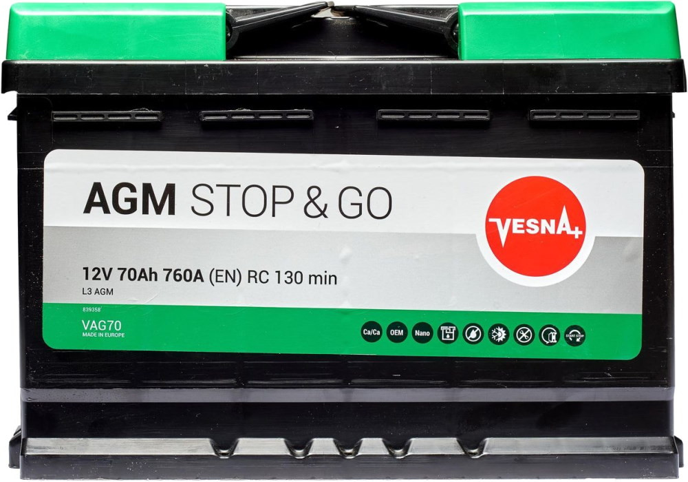 Автоакумулятор Vesna AGM Stop & Go 314085
