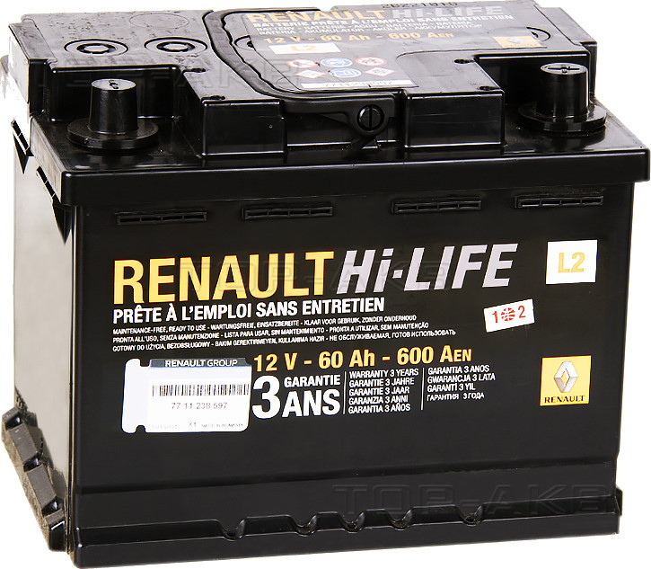 Автоакумулятор Renault Hi-Life 6CT-60R (77 11 238 597)