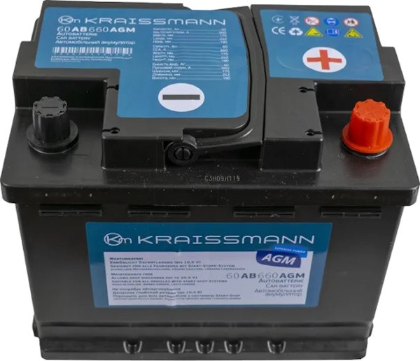 Автоакумулятор Kraissmann AGM 6CT-60R