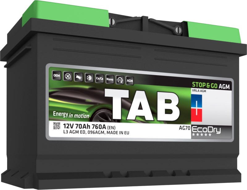 Автоаккумулятор TAB AGM Stop & Go 70R