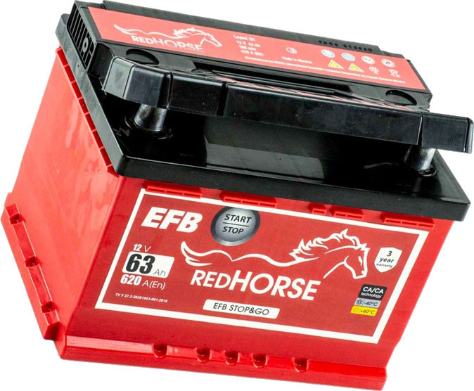 Автоакумулятор Red Horse EFB Start&Stop 6CT-63RL