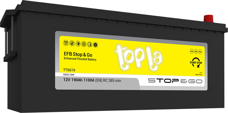 Грузовой аккумулятор Topla EFB Stop & Go Truck 190L
