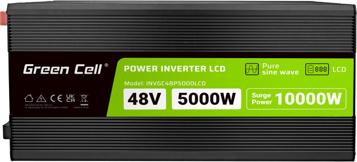 Автомобільний інвертор Green Cell Power Inverter LCD 48V to 5000W/10000W Pure Sine