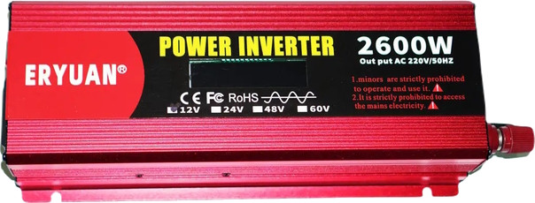 Автомобильный инвертор ERYUAN 2600W LCD 12V-220V PS