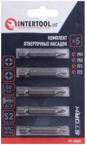 Біти / торцеві голівки Intertool Storm VT-0205