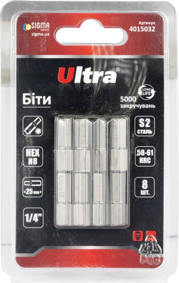 Біти / торцеві голівки Ultra 4015032