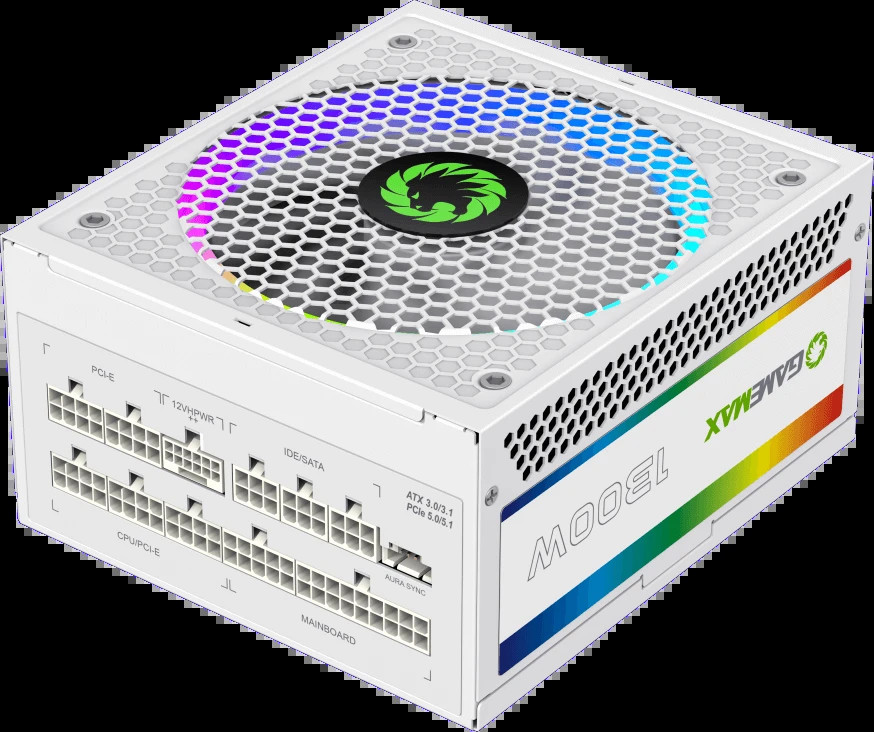 Блок питания Gamemax RGB Smart PCIE5 RGB-1300 White PCIE5