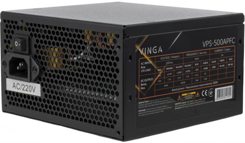 Блок живлення Vinga APFC New VPS-500APFC