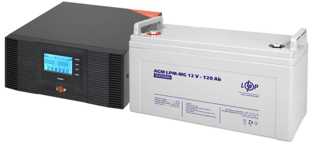 ДБЖ Logicpower LPM-PSW-1500VA 12V LPM-MG 120 Ah 1500 ВА Агод AGM