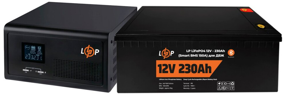 ДБЖ Logicpower LPE-B-PSW-430VA Plus LP LiFePO4 12V 230 Ah 430 ВА Агод
