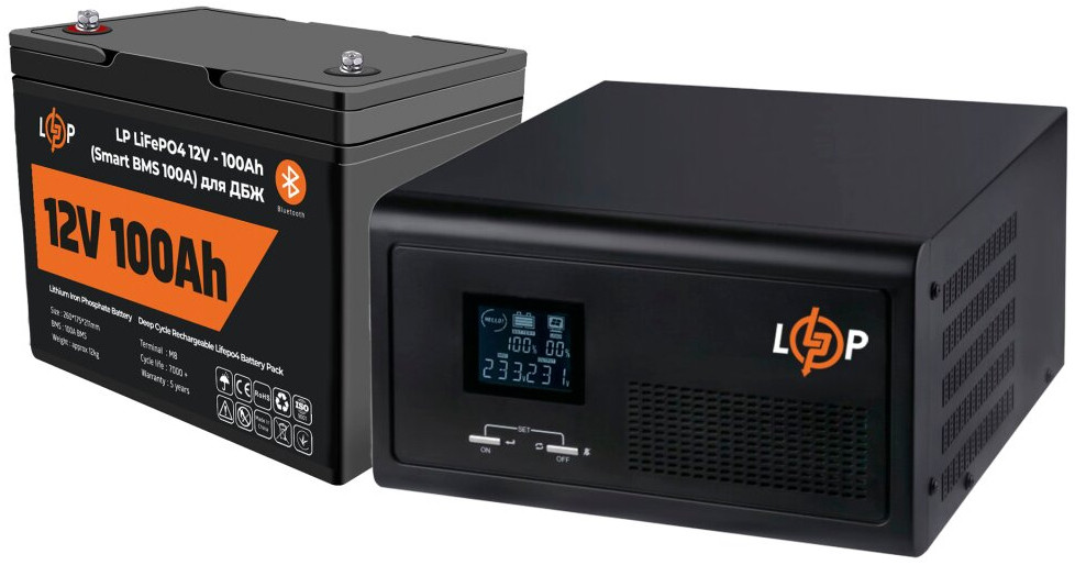 ДБЖ Logicpower LPE-B-PSW-430VA Plus LP LiFePO4 12V 100 Ah 430 ВА Агод