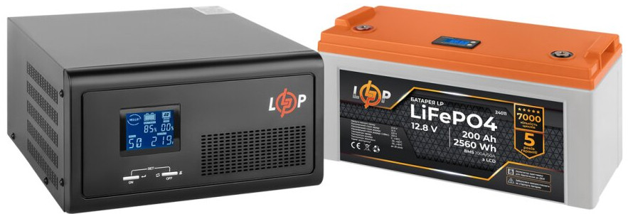 ДБЖ Logicpower LPE-B-PSW-1500VA Plus LP LiFePO4 LCD 12V 200 Ah 1500 ВА Агод