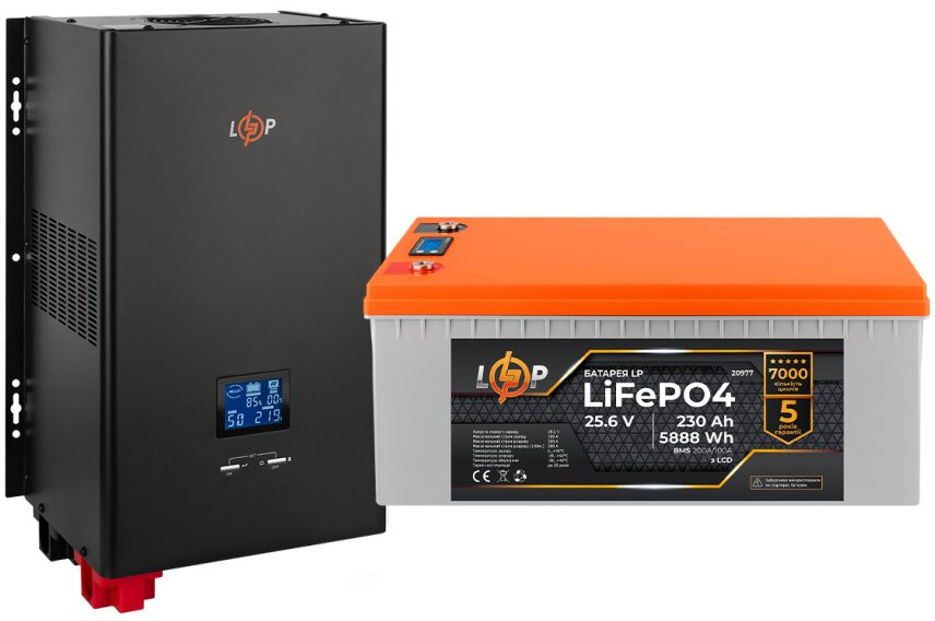 ДБЖ Logicpower LPE-W-PSW-3600VA Plus LP LiFePO4 LCD 24V 230 Ah 3600 ВА Агод