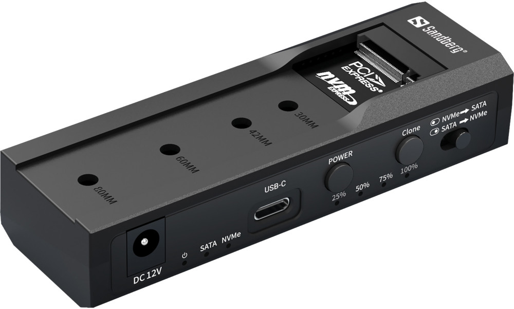 Кишеня для накопичувача Sandberg USB 3.2 Cloner and Dock for M2 NVMe SATA