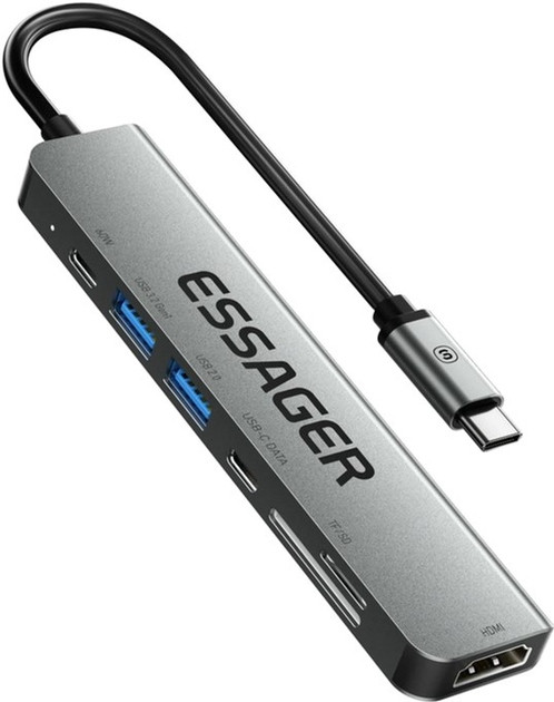 Картридер / USB-хаб Essager EHB07-QH0G-Z