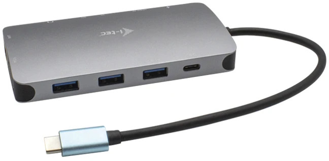 Картридер / USB-хаб i-Tec USB-C Metal Nano Dock HDMI/VGA with LAN Charger 100W
