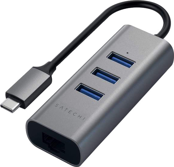 USB-хаб Satechi Type-C 2-in-1 Aluminum 3 Port Hub with Ethernet