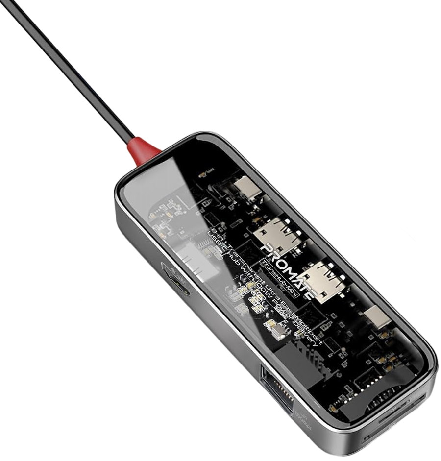 Кардридер / USB-хаб Promate TransHub-Mini