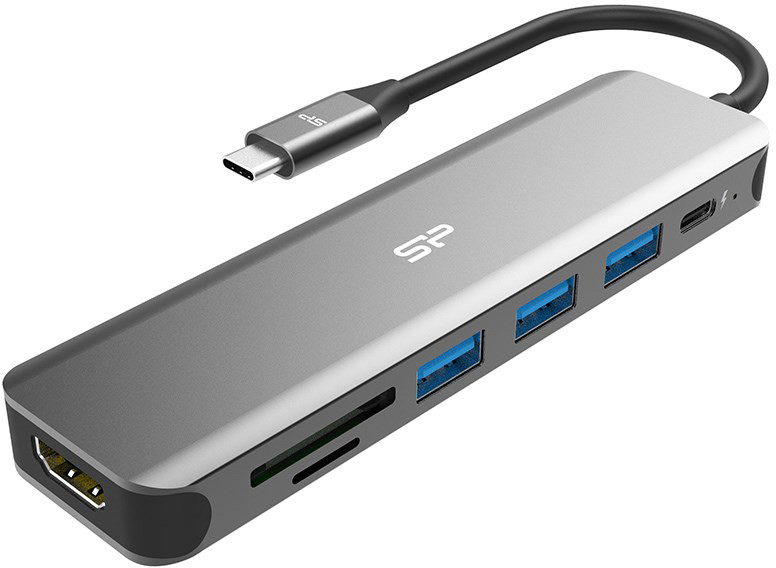 Картридер / USB-хаб Silicon Power SPU3C07DOCSU200G
