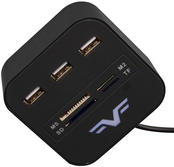 Картридер / USB-хаб Frime FHC-AllinOne3p2B