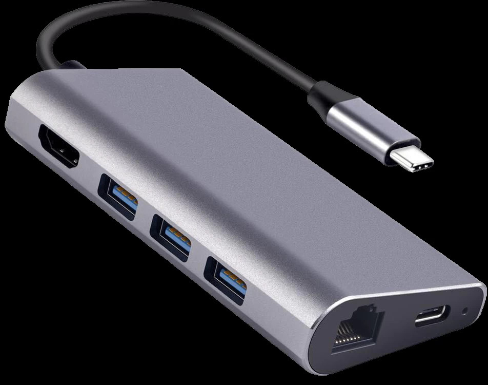 Картридер / USB-хаб Dynamode Dock-USB-TypeC-HDMI-USB3.0-RJ45