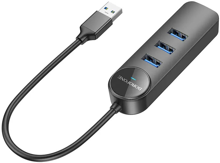 USB-хаб Borofone DH6 Erudite 4-in-1 3xUSB3.0 RJ45