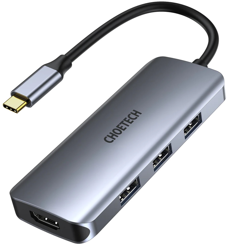 Картридер / USB-хаб Choetech 7-In-1 USB-C HDMI Adapter