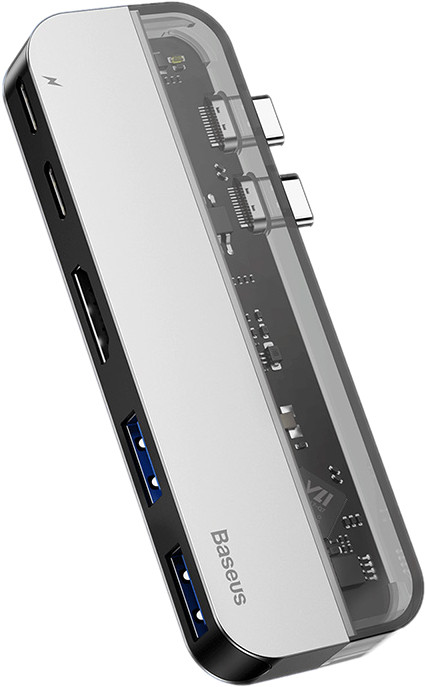 USB-хаб BASEUS Transparent Dual Type-C Multifunctional HUB